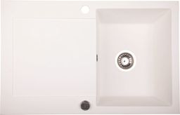 Zlewozmywak Brenor  granitowy, biały,  kuchenny Alkor BB, 78cm x 50cm