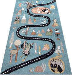  Dywany Łuszczów Dywan FUN Route dla dzieci, ulica, zwierzęta niebieski, 80x150 cm