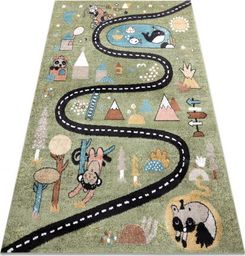  Dywany Łuszczów Dywan FUN Route dla dzieci, ulica, zwierzęta zielony, 80x150 cm