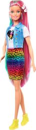 Lalka Barbie Barbie - Kolorowe włosy, panterka (GRN81)