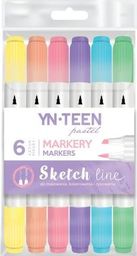  Interdruk Marker Sketch Line Pastel 6 kolorów YN TEEN