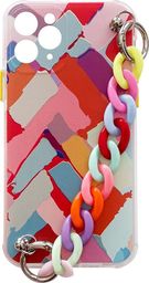  Hurtel Color Chain Case żelowe elastyczne etui z łańcuchem łańcuszkiem zawieszką do iPhone 12 Pro wielokolorowy