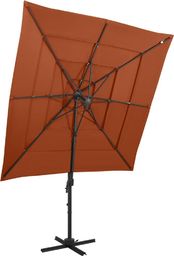  vidaXL 4-poziomowy parasol na aluminiowym słupku, terakota, 250x250 cm