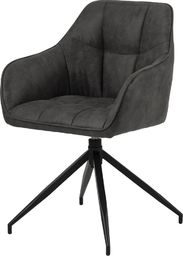  Selsey SELSEY Krzesło tapicerowane obrotowe Hongor szare na czarnych nogach