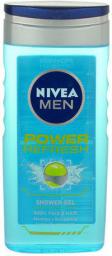 Nivea Men Power Refresh Shower Gel - żel pod prysznic/do mycia włosów/twarzy dla mężczyzn 250ml
