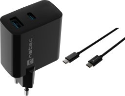 Ładowarka Natec Ribera 1x USB-A 1x USB-C 3 A (NUC-2143) + Kabel USB-C - USB-C 1 m Czarny