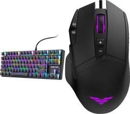 Klawiatura PREYON Red Blitz Claw (PRBC87B) + Mysz Preyon Falcon Gaming (PFG27B)