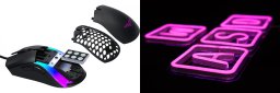 Mysz PREYON Mysz Preyon Hawk Customizable (PHC27B) + Neon ścienny WASD Purple Eye Bait (PBEB12GO)