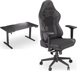 Biurko Endorfy Biurko Endorfy Atlas L Electric Czarne 150 cmx78 cm + Fotel Scrim BK czarny