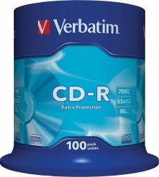  Verbatim CD-R 700 MB 52x 100 sztuk (43411)