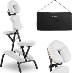  Physa Krzesło do masażu składane do 130 kg białe Krzesło do masażu składane do 130 kg białe