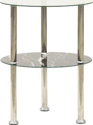  vidaXL 2-poziomowy stolik, 38 cm, przezroczyste/czarne szkło hartowane