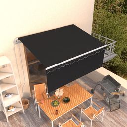 vidaXL Automatycznie zwijana markiza z zasłoną, 3x2,5 m, antracytowa