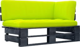  vidaXL Ogrodowa sofa narożna z palet, czarna, drewno sosnowe
