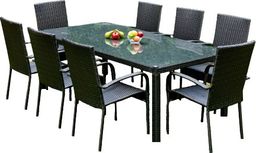 Bello Giardino Zestaw Obiadowy Z Czarnego Technorattanu Sottille czarne