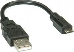 Adapter USB Roline ROLINE Kabel USB A-MicroB, M-M, 0.15m