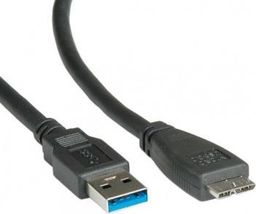 Kabel USB Roline USB-A - micro-B 3 m Czarny