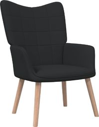  vidaXL Fotel, 62 x 68,5 x 96 cm, czarny, obity tkaniną