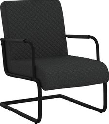  vidaXL Krzesło wspornikowe, czarne, obite sztuczną skórą