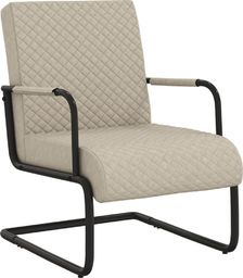  vidaXL Krzesło wspornikowe, jasnoszare, obite sztuczną skórą