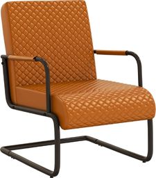  vidaXL Krzesło wspornikowe, brązowe, obite sztuczną skórą