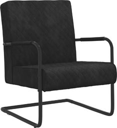  vidaXL Krzesło wspornikowe, czarne, obite aksamitem
