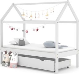  vidaXL Rama łóżka dziecięcego z szufladą, biała, sosnowa, 166 x 87 x 140 cm