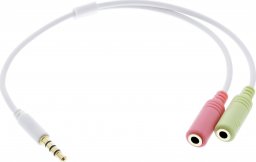 Kabel InLine Jack 3.5mm - Jack 3.5mm x2 0.15m biały (99302W)