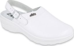  Inblu Dr Orto MED - Obuwie buty damskie klapki sanitarne białe skórzane 35