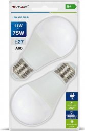  V-TAC Żarówka LED V-TAC 11W E27 A60 (Blister 2szt) VT-2111 2700K 1055lm