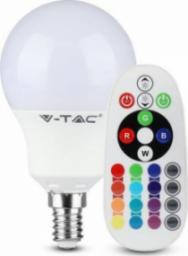  V-TAC Żarówka LED V-TAC 3.5W E14 Kulka P45 Pilot VT-2234 6400K+RGB 320lm