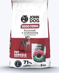 John Dog Good form kurczak z wołowiną dorosłe, średnie i duże rasy, 3 kg