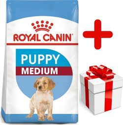  Royal Canin ROYAL CANIN Medium Puppy 15kg karma sucha dla szczeniąt, od 2 do 12 miesiąca, ras średnich + niespodzianka dla psa GRATIS!