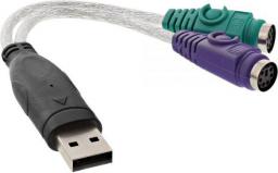 Adapter USB InLine USB - PS/2 x2 Biały  (33386)