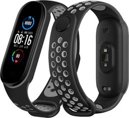  Opaska do XIAOMI MI SMART BAND 5/6 Silikonowa czarno-szara