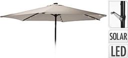 KMTP Parasol ogrodowy z oświetleniem LED 270cm beżowy z korbką