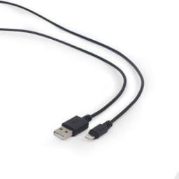 Kabel USB Gembird USB-A - Lightning 1 m Czarny (CC-USB2-AMLM-1M)