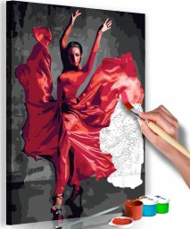  Artgeist Obraz do samodzielnego malowania - Czerwona suknia : Kolor - czerwony, Rozmiar - 40 x 60