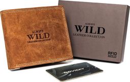  Always Wild Poziomy, składany portfel męski z zewnętrzną kieszonką na kartę Always Wild Nie dotyczy