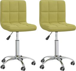  vidaXL Obrotowe krzesła stołowe, 2 szt., zielone, obite tkaniną