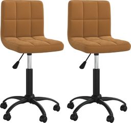  vidaXL Obrotowe krzesła stołowe, 2 szt., brązowe, aksamitne