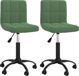  vidaXL Obrotowe krzesła stołowe, 2 szt., ciemnozielone, aksamitne