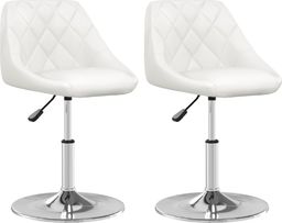  vidaXL Krzesła stołowe, 2 szt., białe, sztuczna skóra