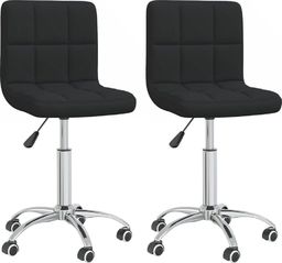  vidaXL Obrotowe krzesła do jadalni, 2 szt., czarne, tkanina