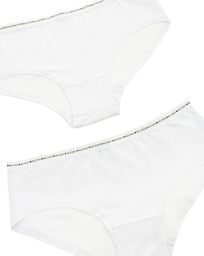 2-pack Majtki damskie, białe. S Biały
