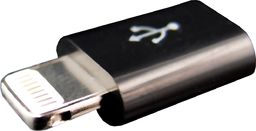 Adapter USB PowerNeed Lightning - microUSB Czarny  (I5M)