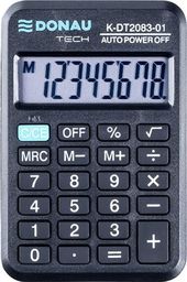Kalkulator Donau Kalkulator kieszonkowy DONAU TECH, 8-cyfr. wyświetlacz, wym. 89x59x11 mm, czarny