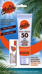 Malibu Malibu Krem Do Twarzy SPF50 + Pomadka SPF30 Zestaw