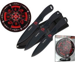  Master Cutlery ZESTAW NOŻY DO RZUCANIA Z TARCZĄ PP-075-3BK