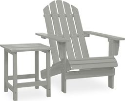  vidaXL Krzesło ogrodowe Adirondack ze stolikiem, drewno jodłowe, szare